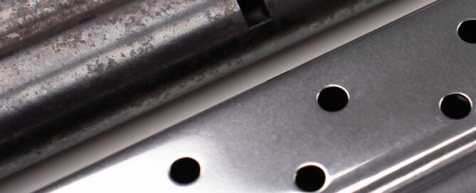 Before and after shot of firearms parts.