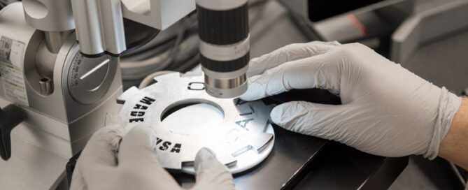 Trained professional looking for burrs and other flaws.