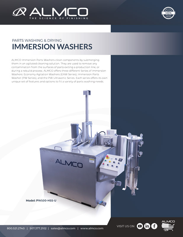 Immersion Washers Sell Sheet Immersion Washers informative sell sheet.