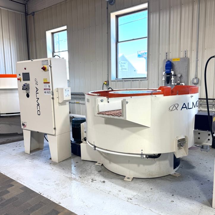 sbb12-vibratory-bowl an ALMCO SBB12 Spiral Bottom Bowl Vibratory Finishing Machine